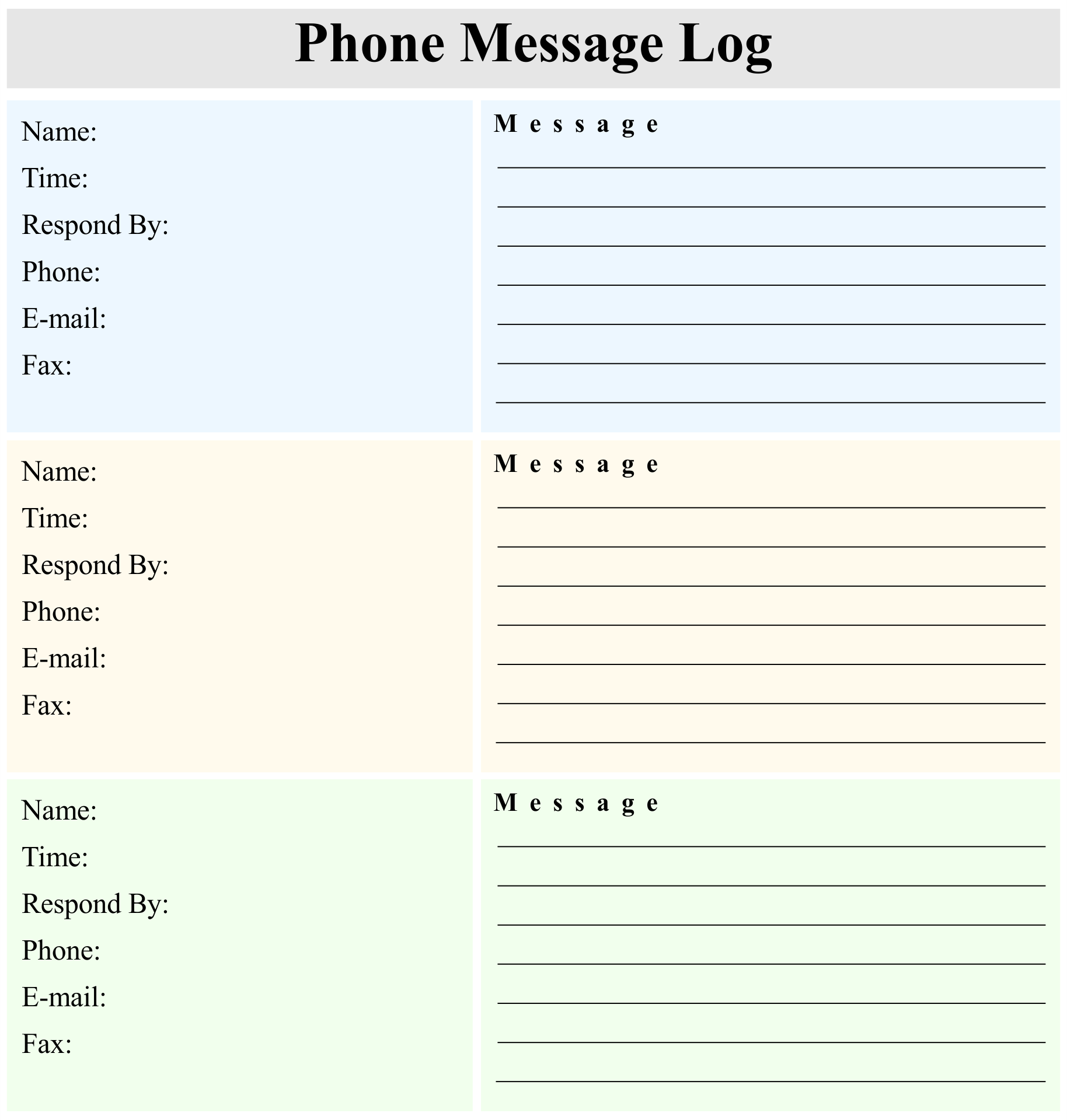 Phone Message Sheets Printable Phone Message Sheets Printable