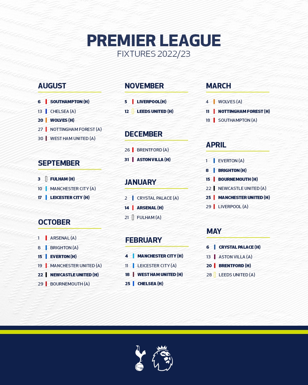 The Spurs Web X Tottenham Hotspur s Full Premier League Fixture List For The 2022 23 Season Thoughts X The Spurs Web X Tottenham Hotspur s Full Premier League Fixture List For The 2022 23 Season Thoughts X