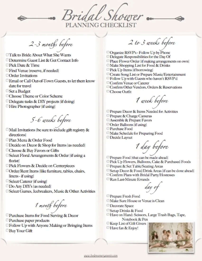 The Ultimate Bridal Shower Checklist Dreamery Events