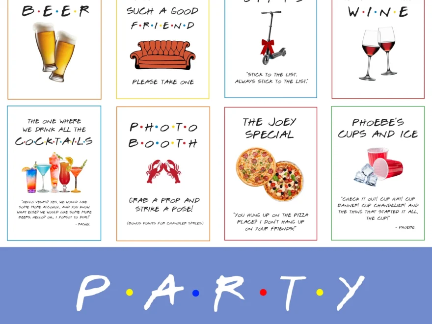 The Ultimate Friends Party Signs Printable Package Awdesignsprintables