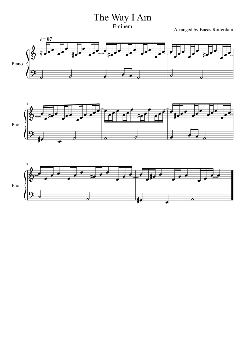 The Way I Am Eminem Sheet Music For Piano Solo Easy MuseScore The Way I Am Eminem Sheet Music For Piano Solo Easy MuseScore