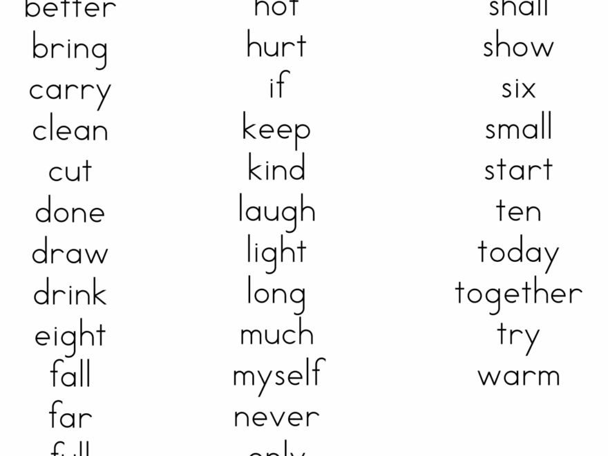 Third Grade Dolch Sight Word Printables A To Z Teacher Stuff Printable Pages And Worksheets