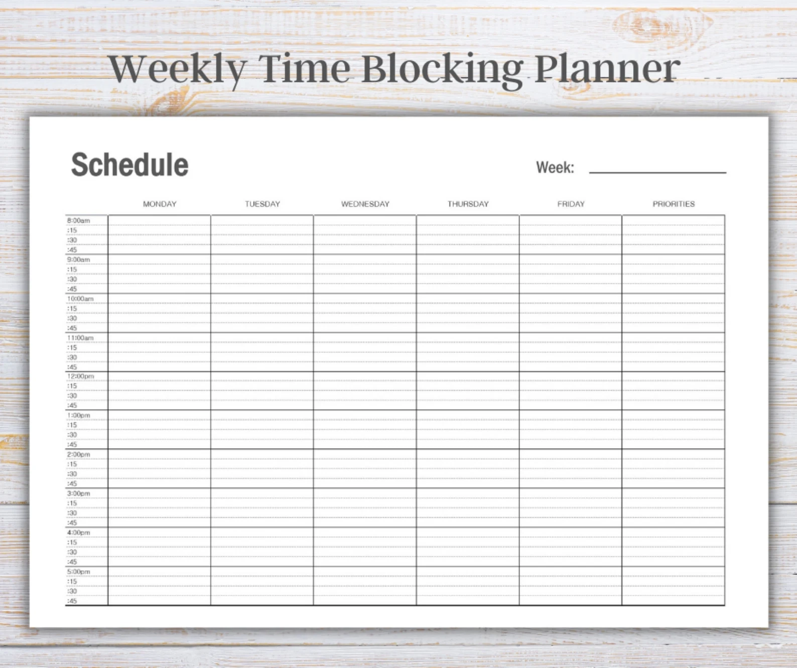 Weekly Planner Printable 15 Minuet