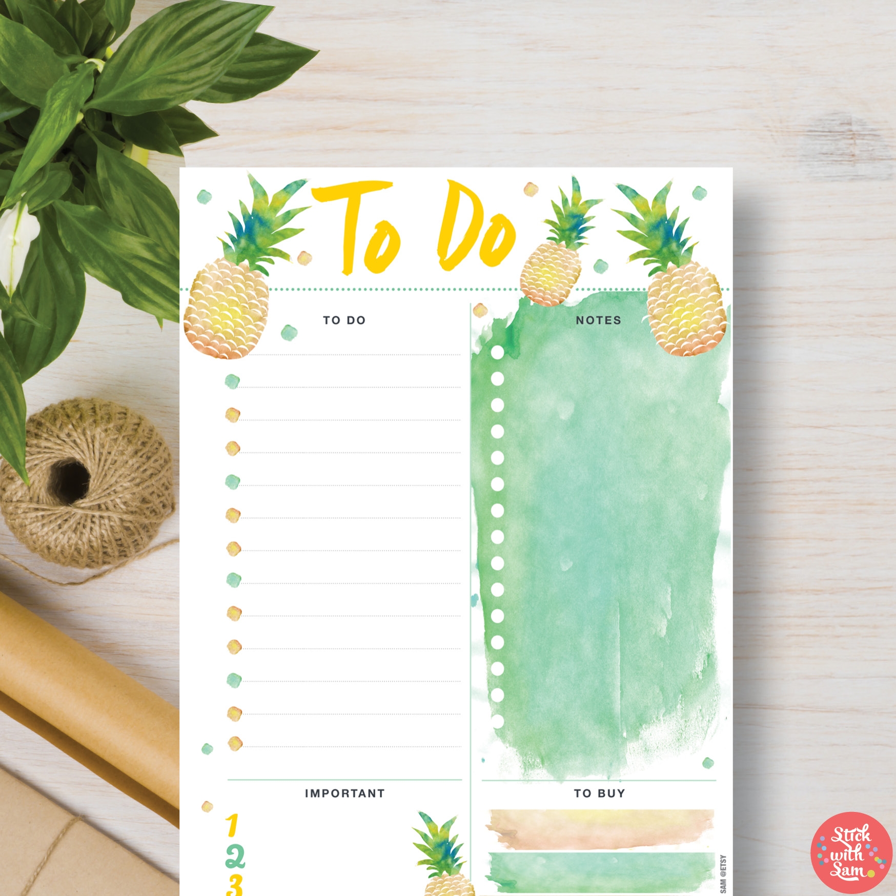 To Do List Printable Planner Template Pineapple Stick With Sam To Do List Printable Planner Template Pineapple Stick With Sam