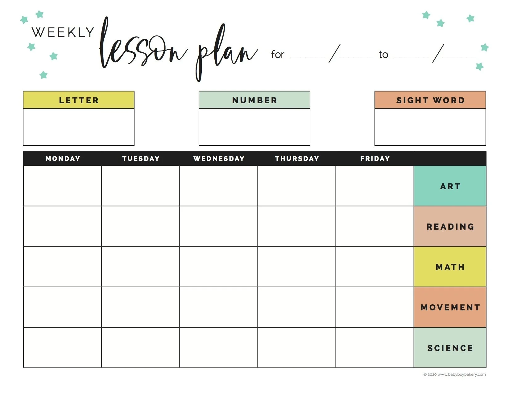 Weekly Lesson Planner Free Printable Weekly Lesson Planner Free Printable