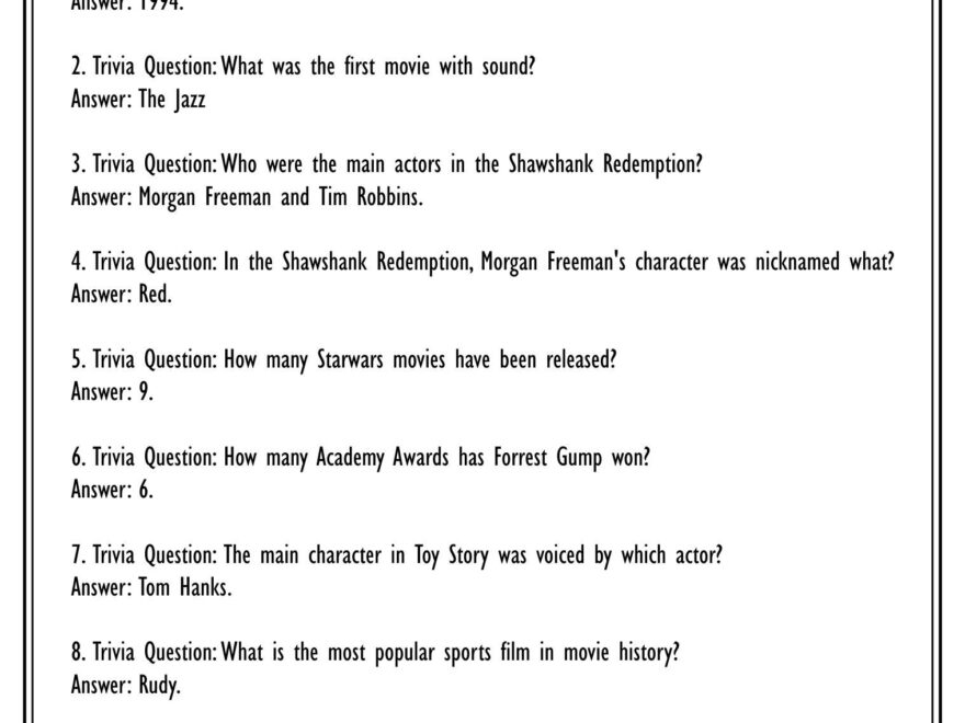 Trivia Questions And Answers 10 Free PDF Printables Printablee Worksheets Library