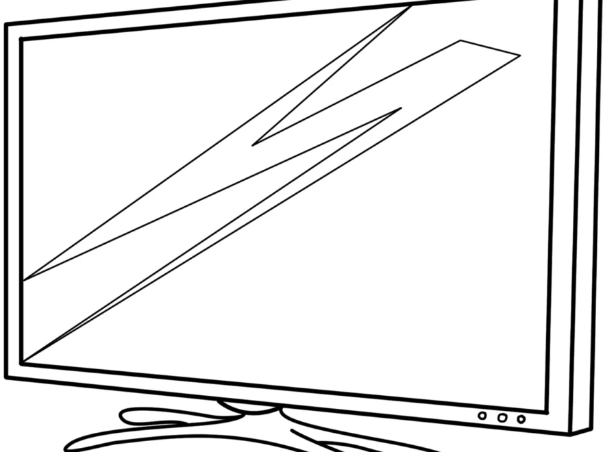 Tv Coloring Page Easy Drawing Guides