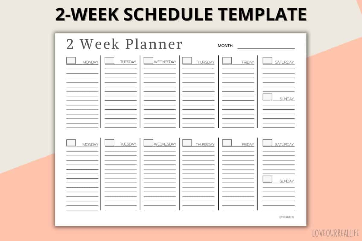 Two Week Printable Calendar Planner