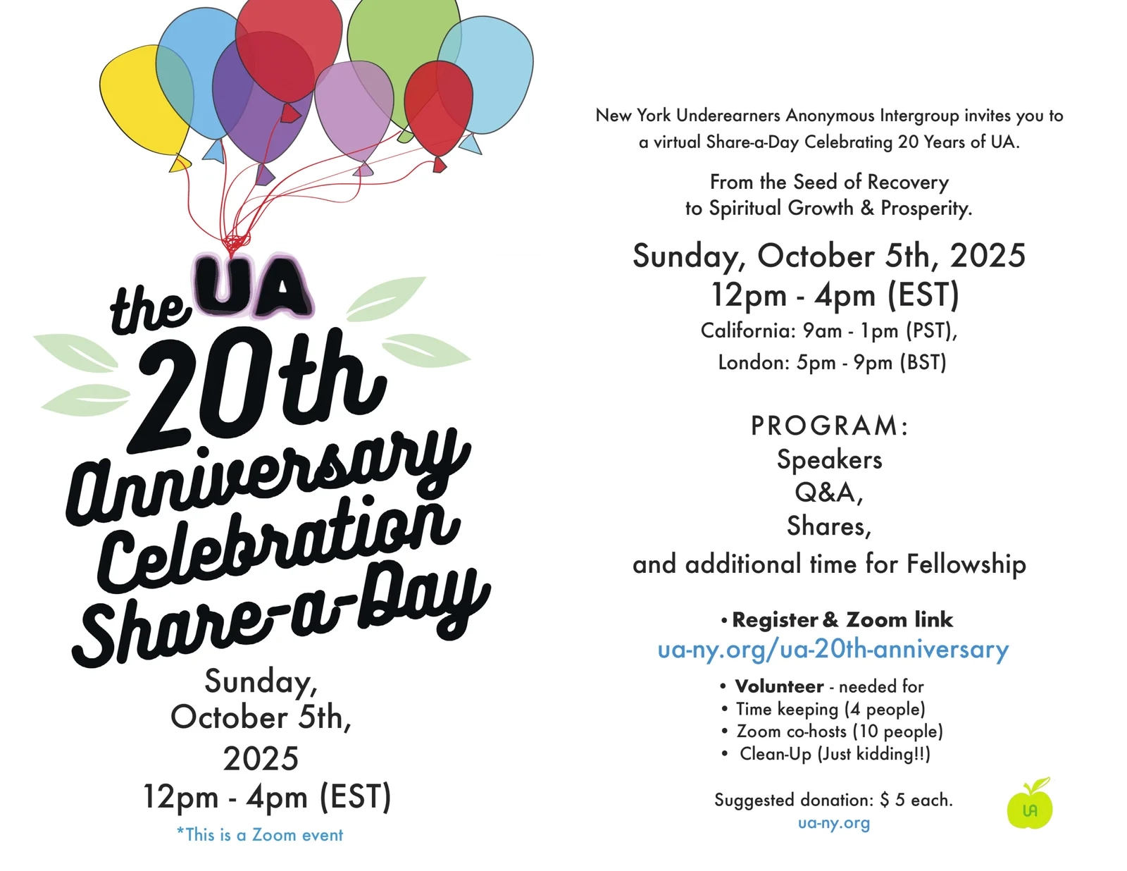 Ua Printable Meeting List Ua Printable Meeting List