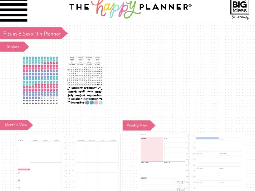 Undated BIG Extension Pack Dashboard Happy Planner