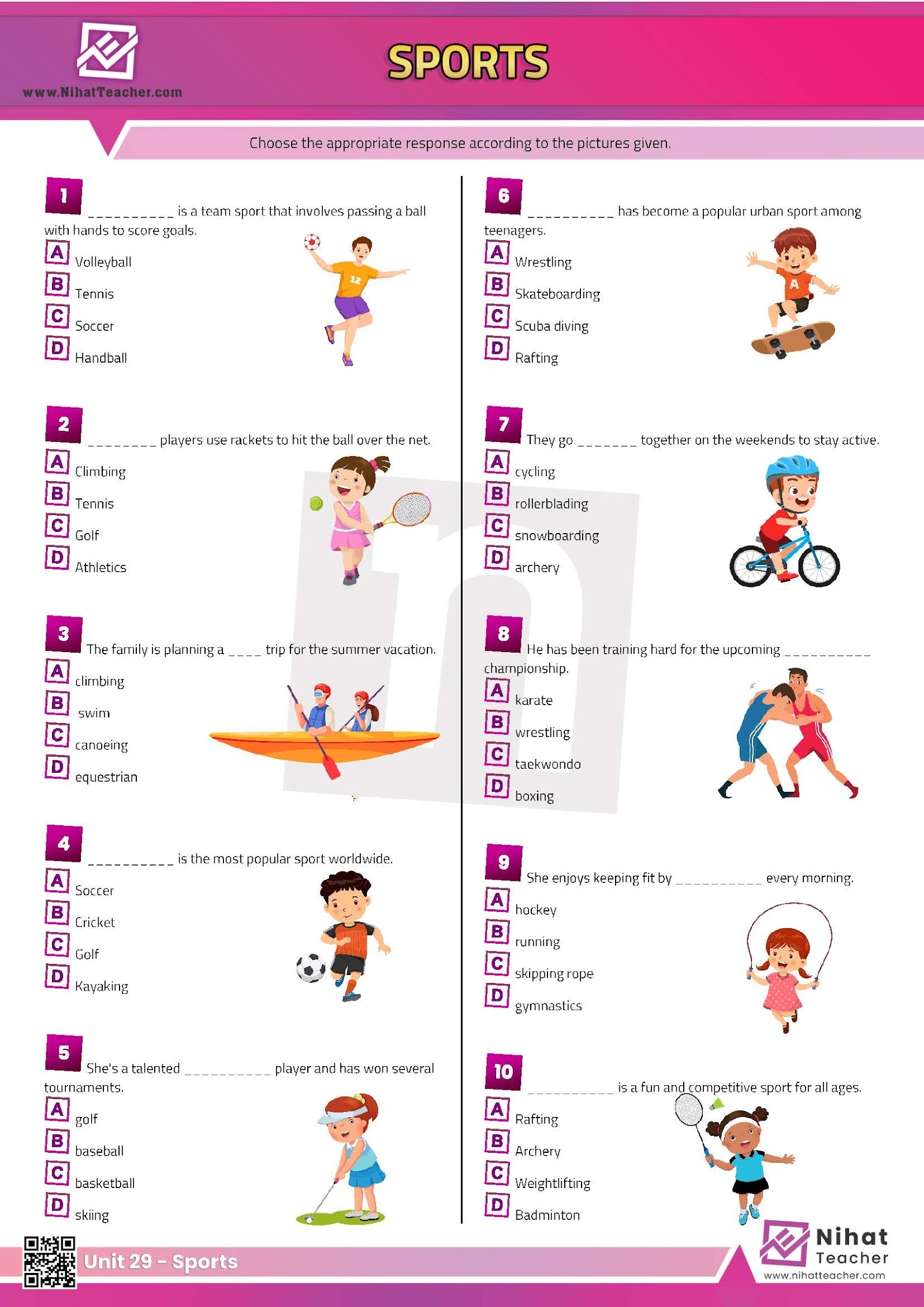 Printable Kids Quizzes Sport Printable Kids Quizzes Sport