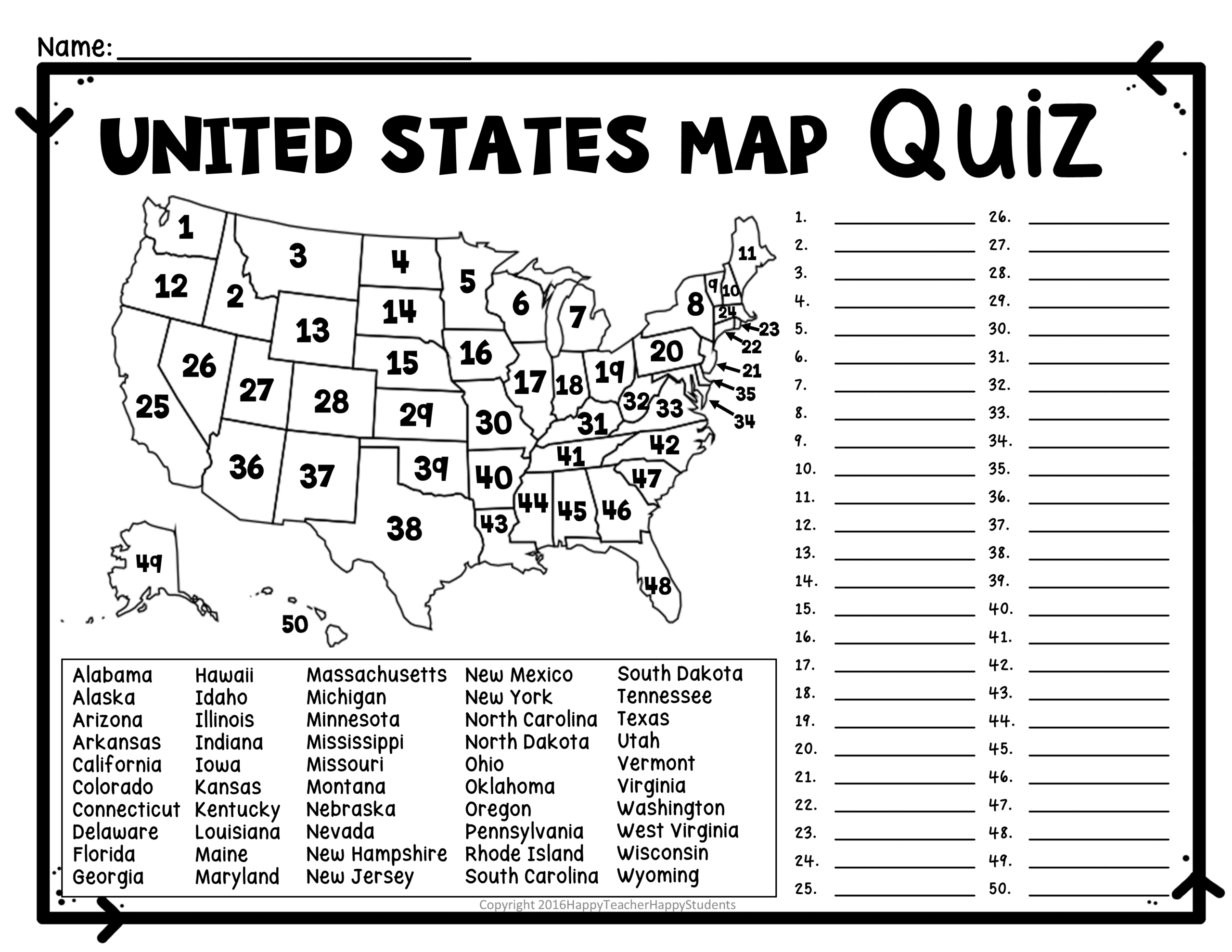 United States Map Quiz amp Worksheet USA Map Test W Practice Sheet Worksheets Library United States Map Quiz amp Worksheet USA Map Test W Practice Sheet Worksheets Library