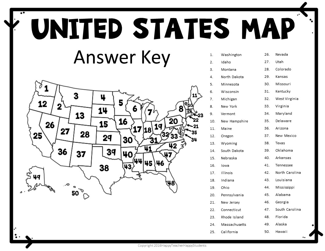 United States Map Quiz Worksheet USA Map Test W Practice Sheet US Map Quiz Made By Teachers