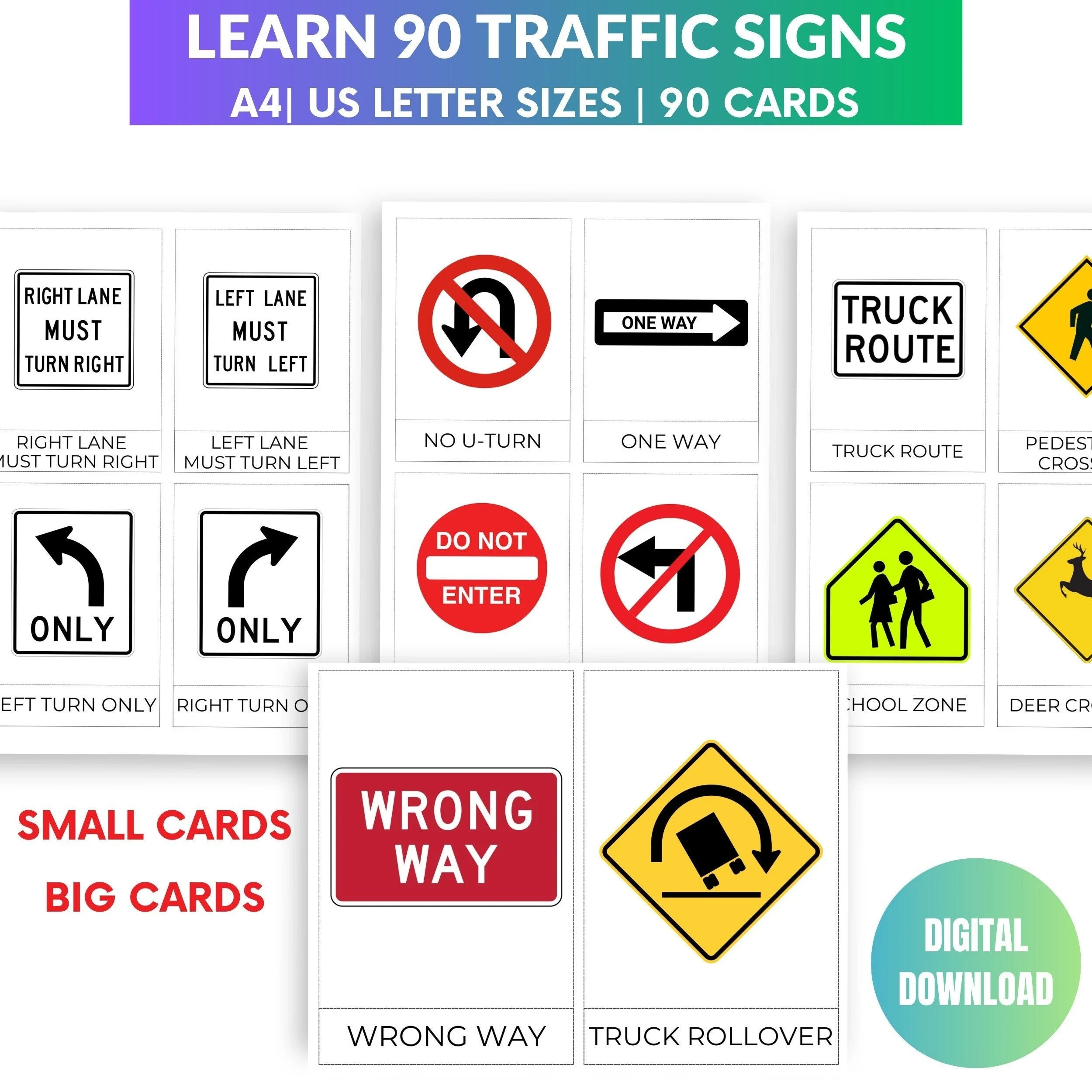USA Traffic Signs Learning Flashcards Road Test Signs Printable DMV Permit Practice Cards Street Signs 3 part Cards Montessori Flashcards Etsy USA Traffic Signs Learning Flashcards Road Test Signs Printable DMV Permit Practice Cards Street Signs 3 part Cards Montessori Flashcards Etsy