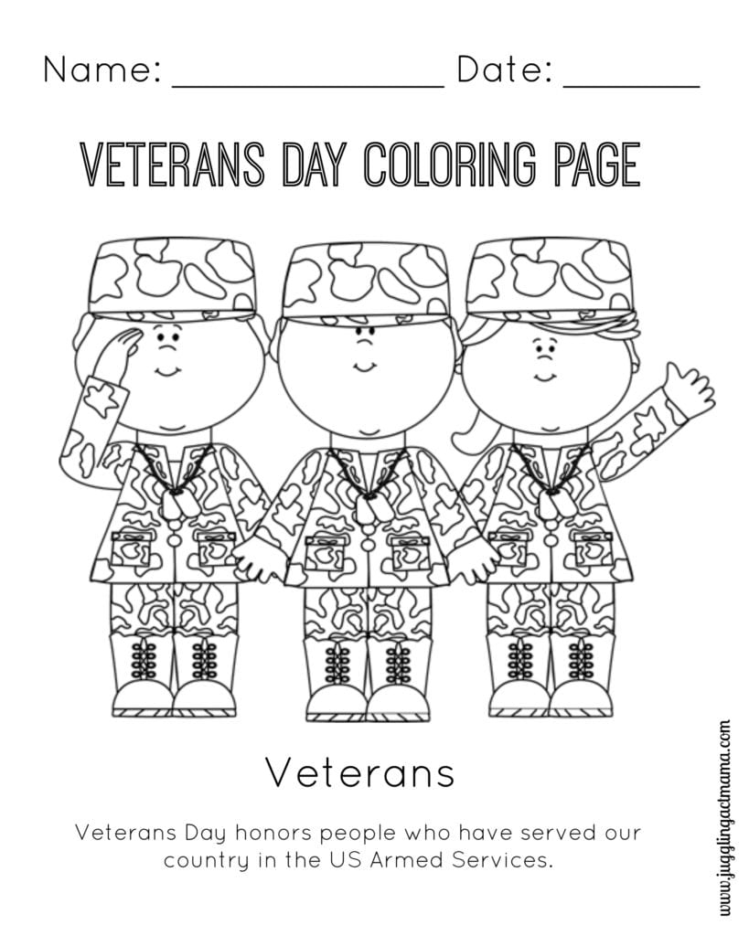 Printable Sheets For Veterans Day
