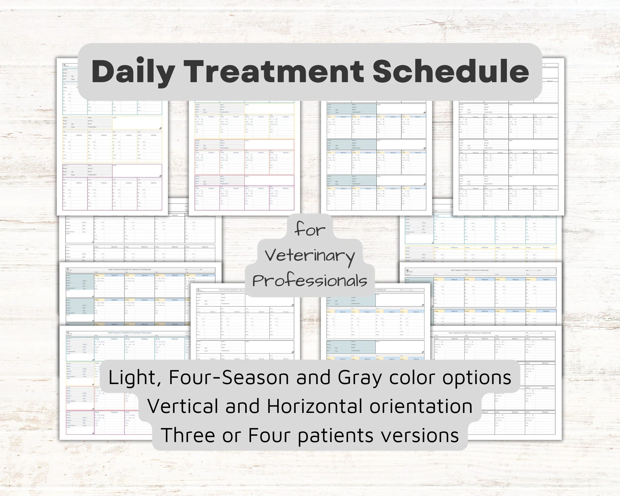 Printable Veterinary Treatment Sheets
