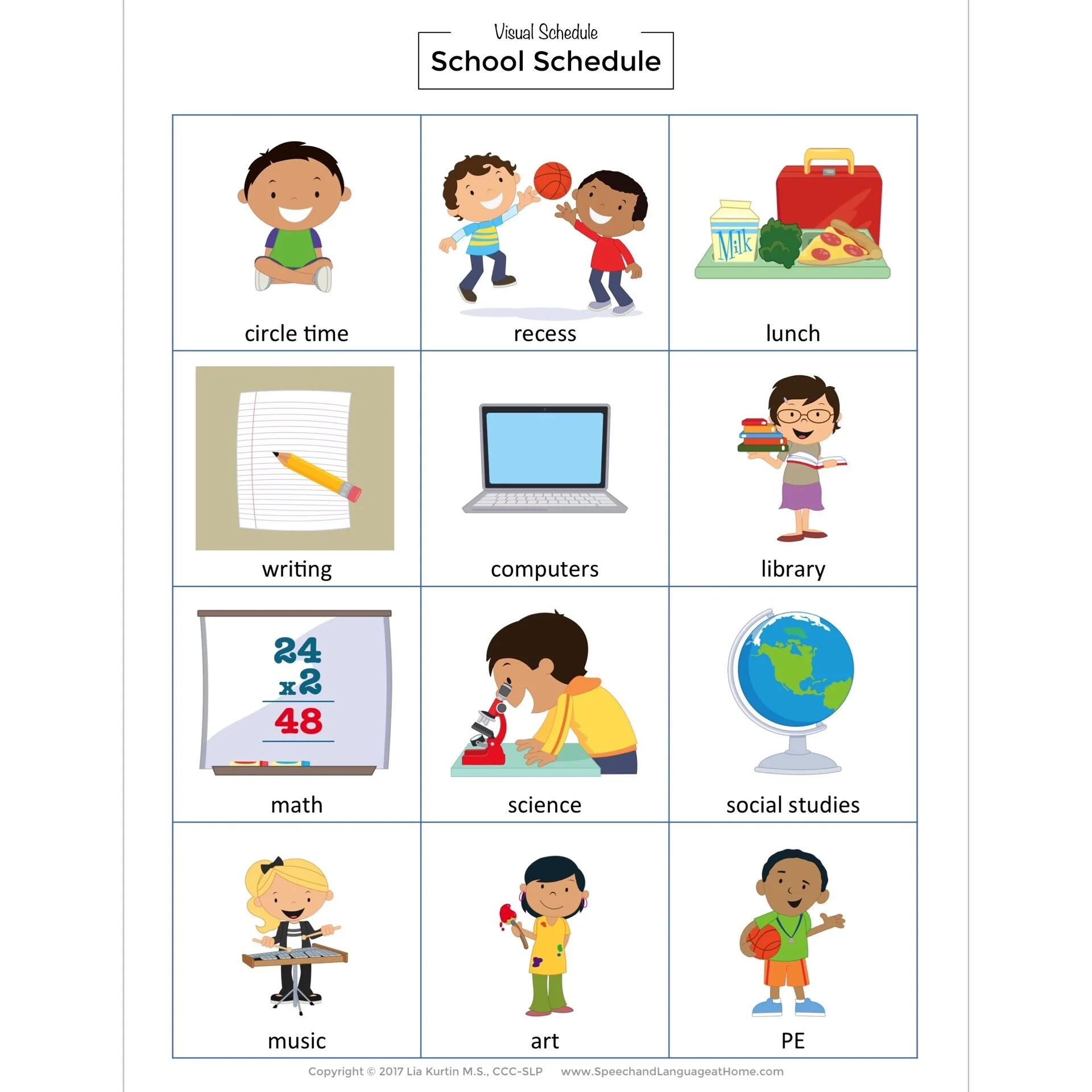 Free Printable Schedule For Autism Classroom