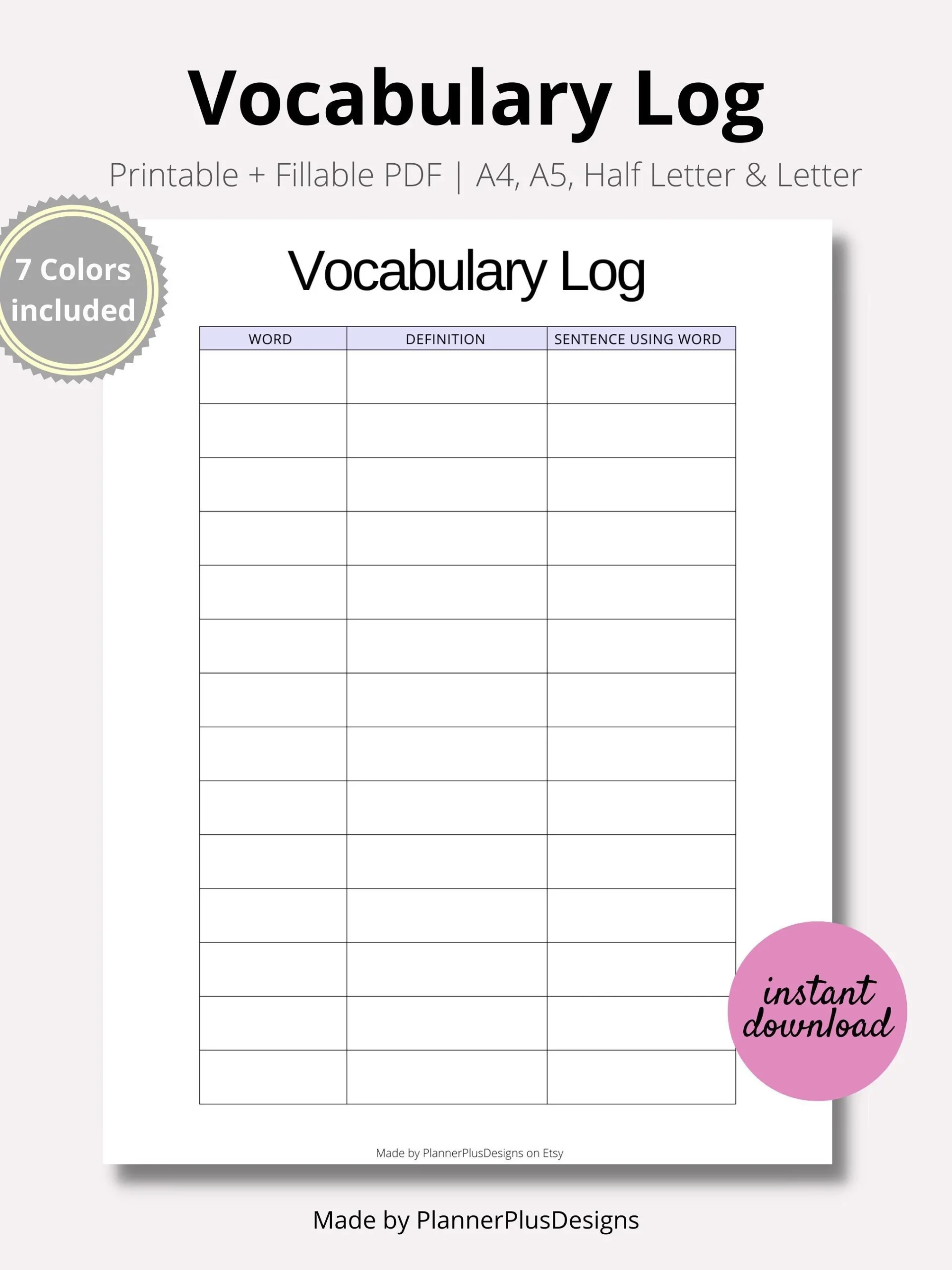 Vocabulary List Printable Planner Inserts Vocabulary List Word Book Language Study Vocabulary List Worksheet PDF A4 A5 Half LETTER Etsy Vocabulary List Printable Planner Inserts Vocabulary List Word Book Language Study Vocabulary List Worksheet PDF A4 A5 Half LETTER Etsy