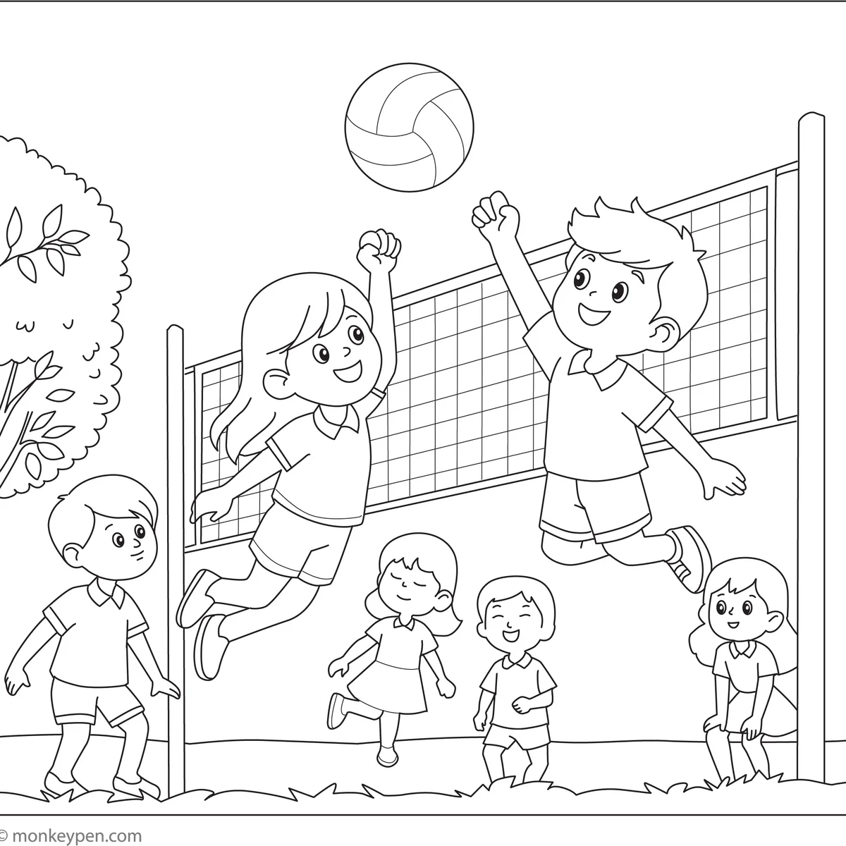 Volleyball Coloring Page Volleyball Coloring Page