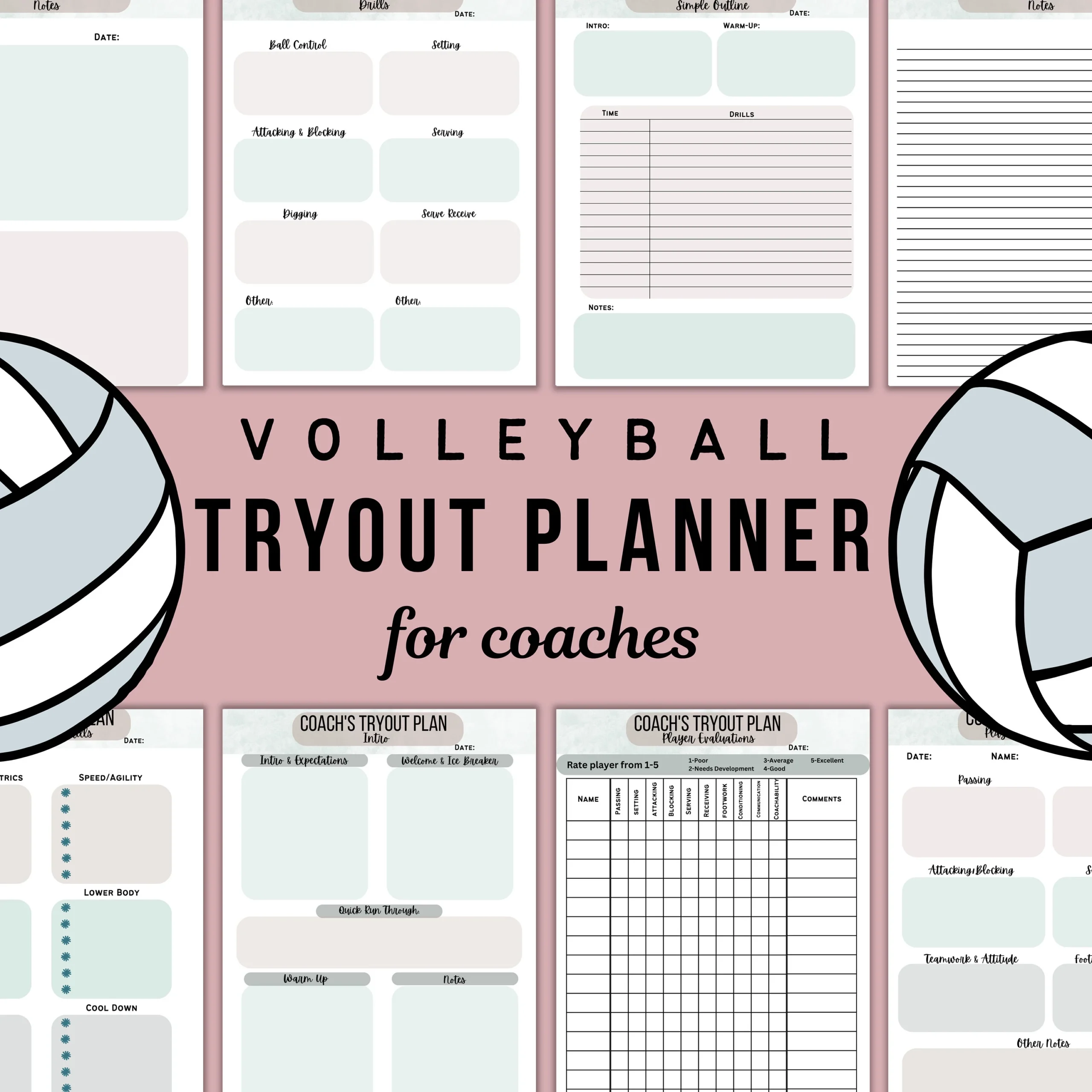 Volleyball Tryout Chart Printable