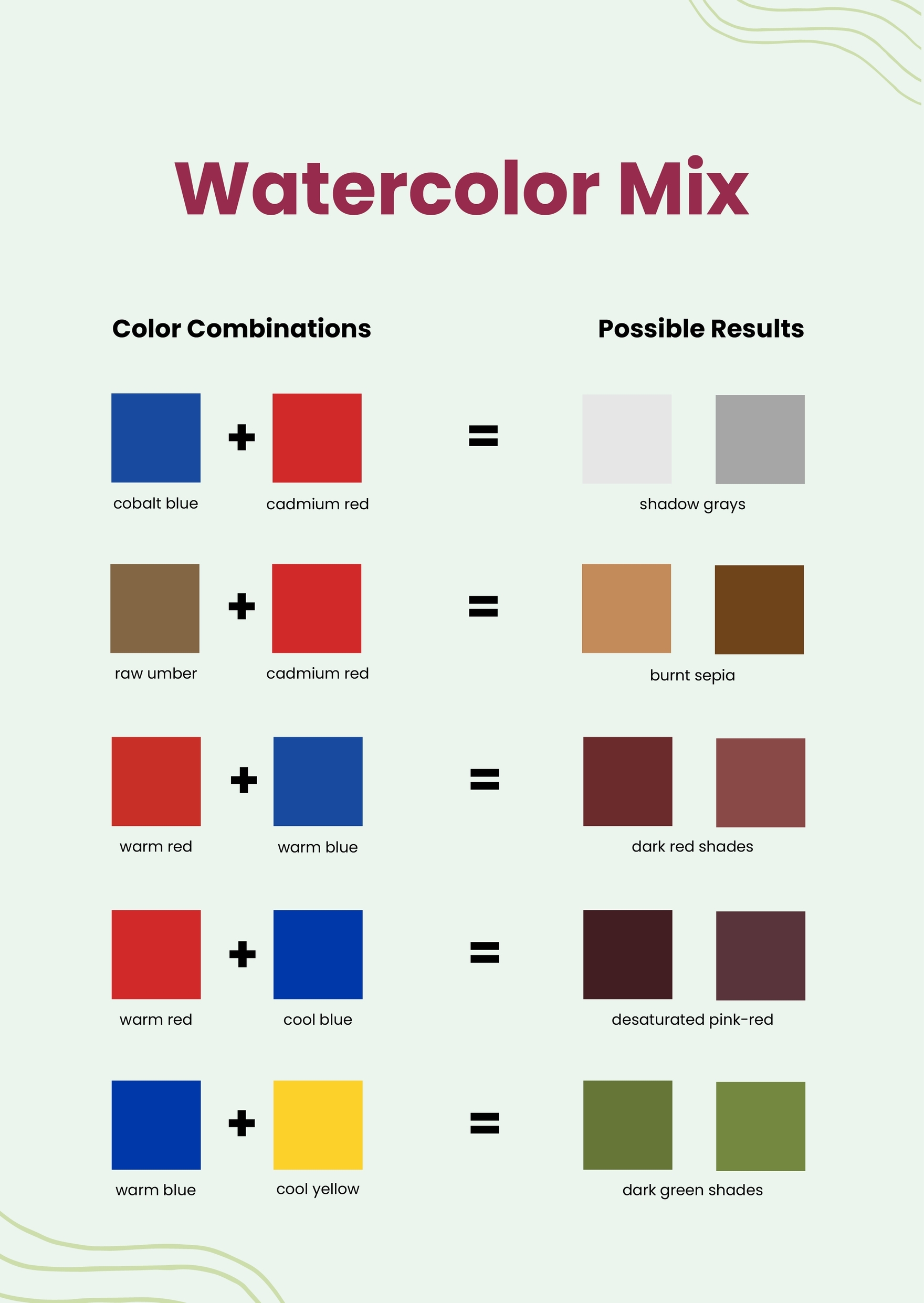Watercolor Chart Templates Printable