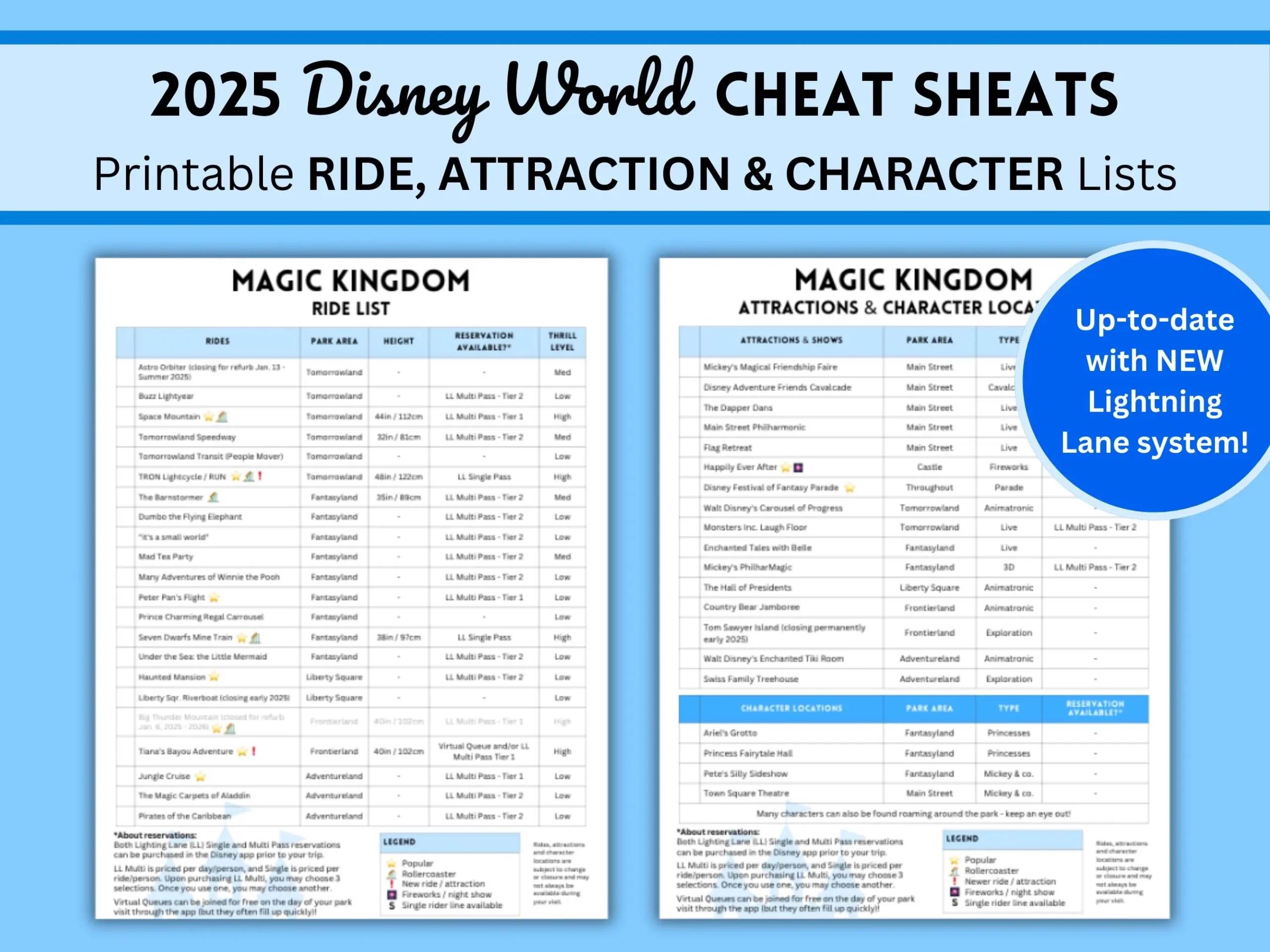 Printable List Of Magic Kingdom Rides Printable List Of Magic Kingdom Rides