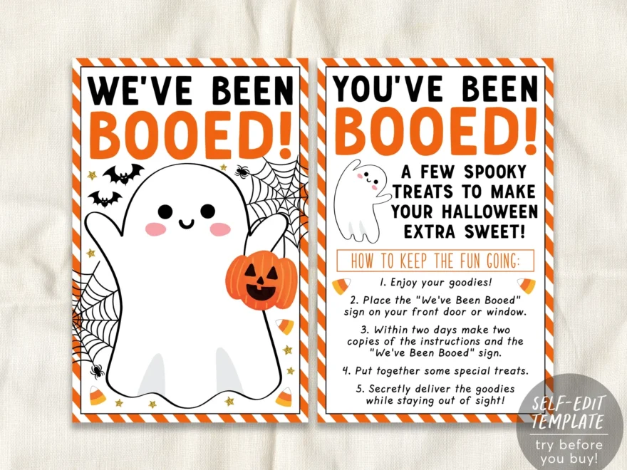 We ve Been Booed Game Editable Template You ve Been Booed Halloween Puff Paper Co