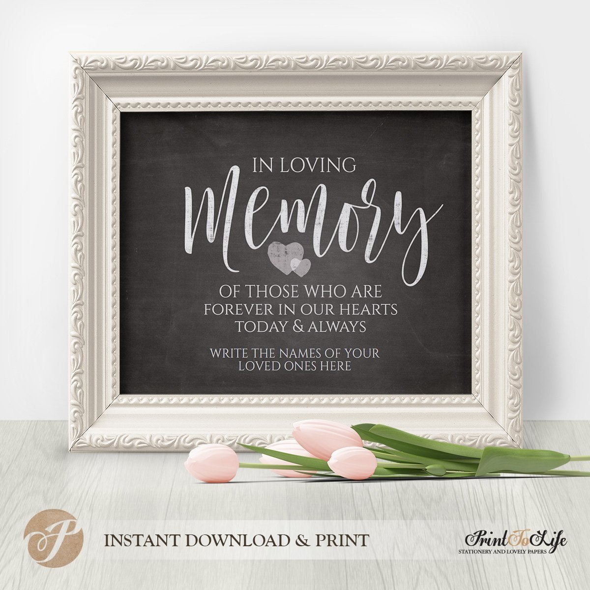 Printable Wedding Memorial Sign Printable Wedding Memorial Sign
