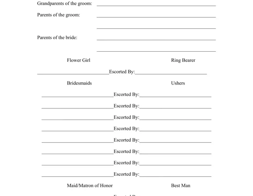 Wedding Party Sheet Fill Out Printable PDF Forms Online