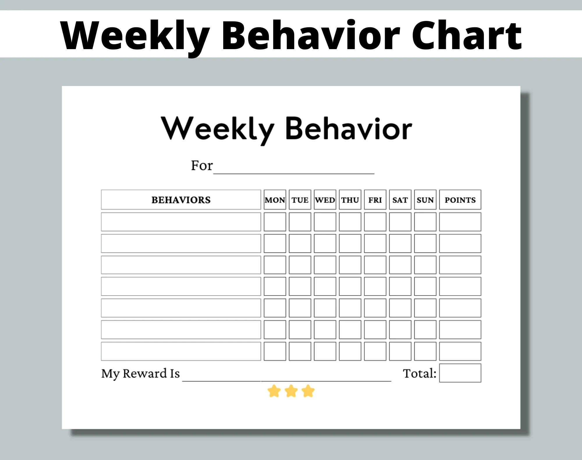 Printable Behavior Chart For Second Grade Printable Behavior Chart For Second Grade
