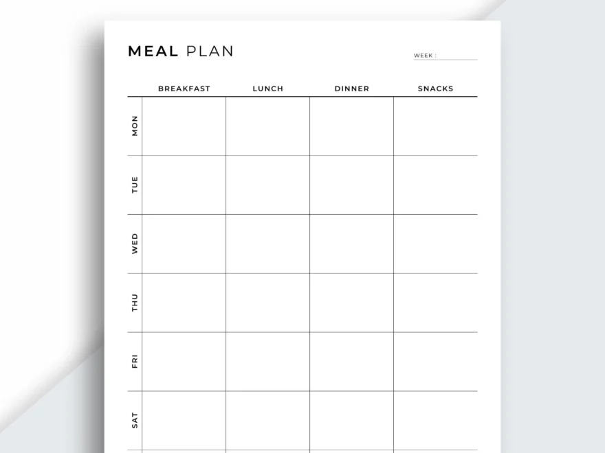 Weekly Meal Planner Printable 7 Day Menu Planner Meal Prep Planner Food Planner Diet Health Fitness a4 a5 letter classic Hp half Size Etsy