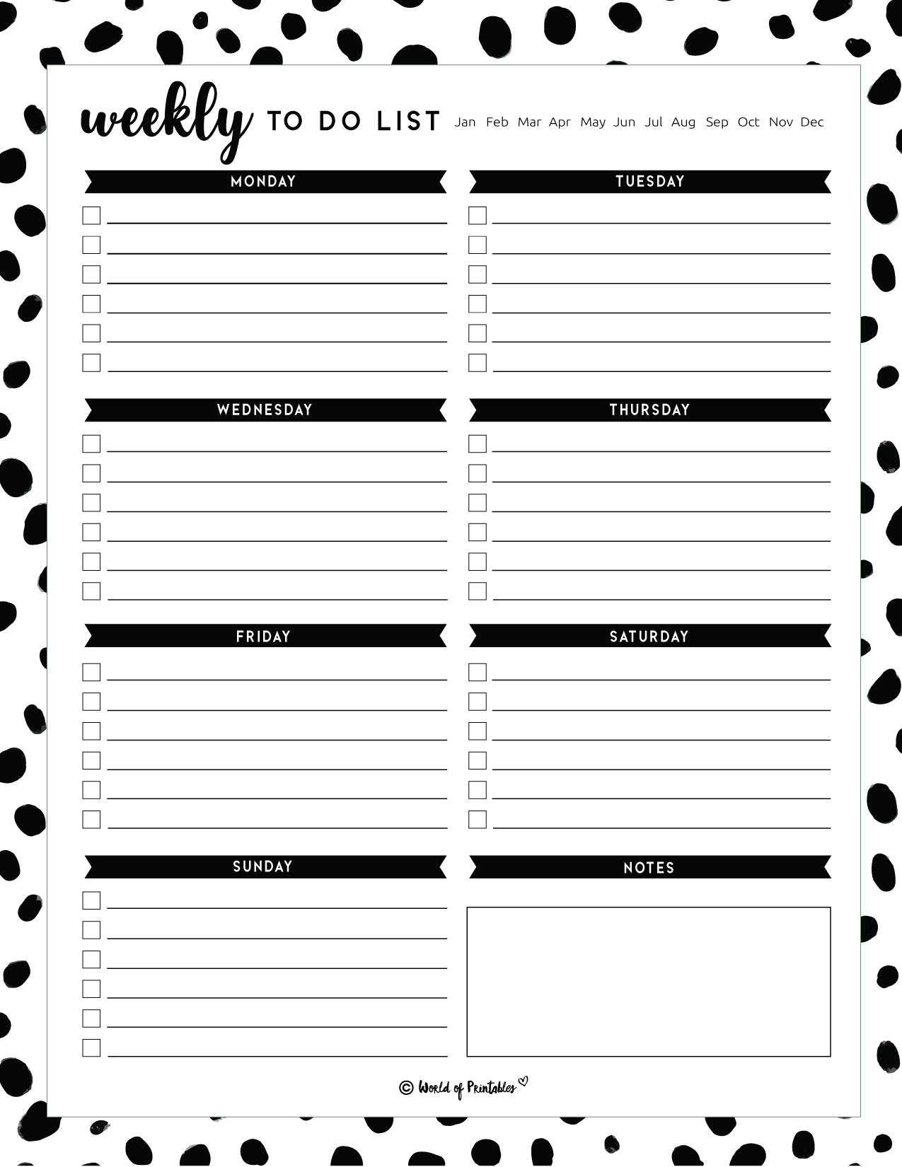 Free Weekend To Do List Printable