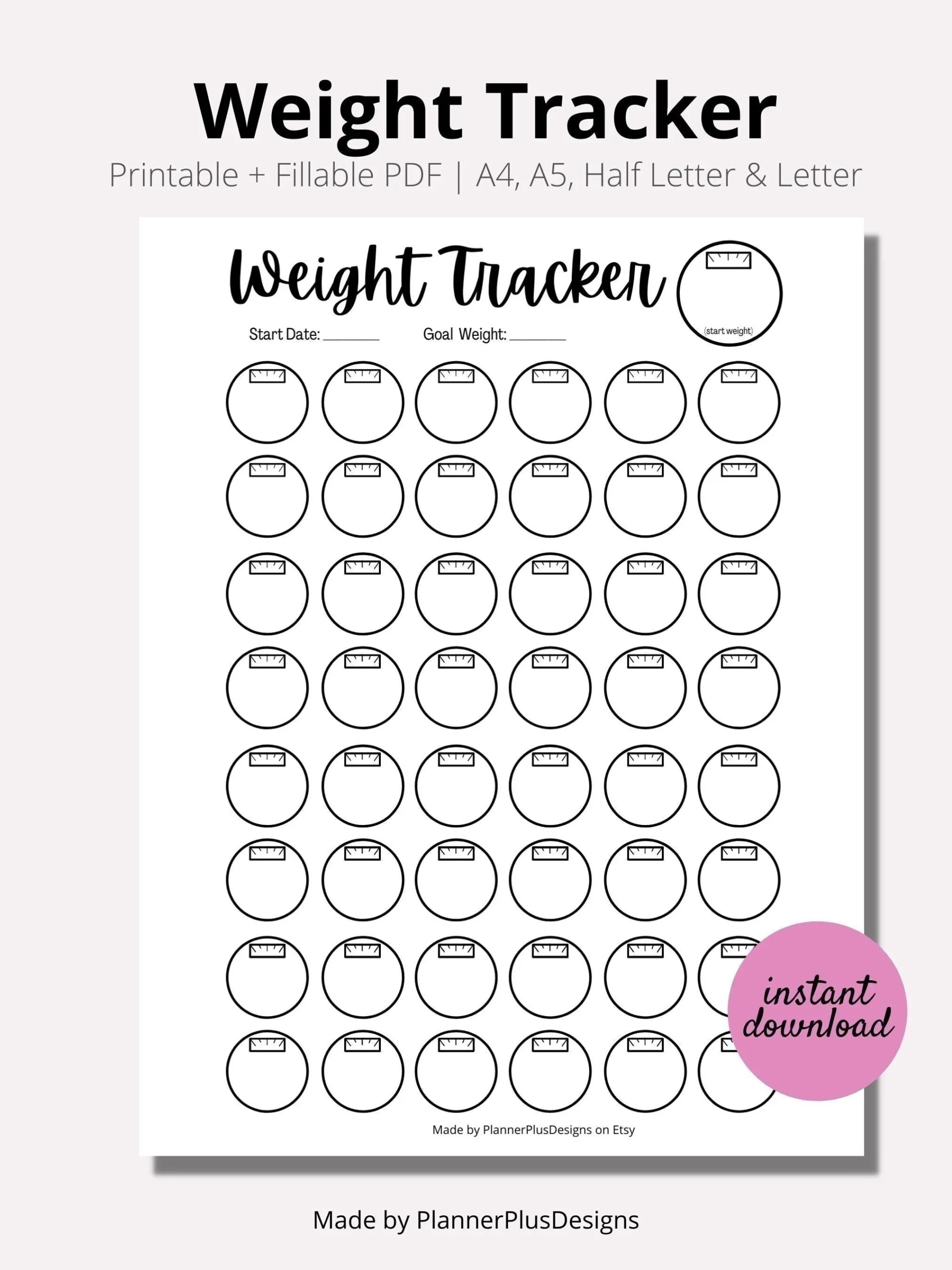 Printable Weight Loss Sheets