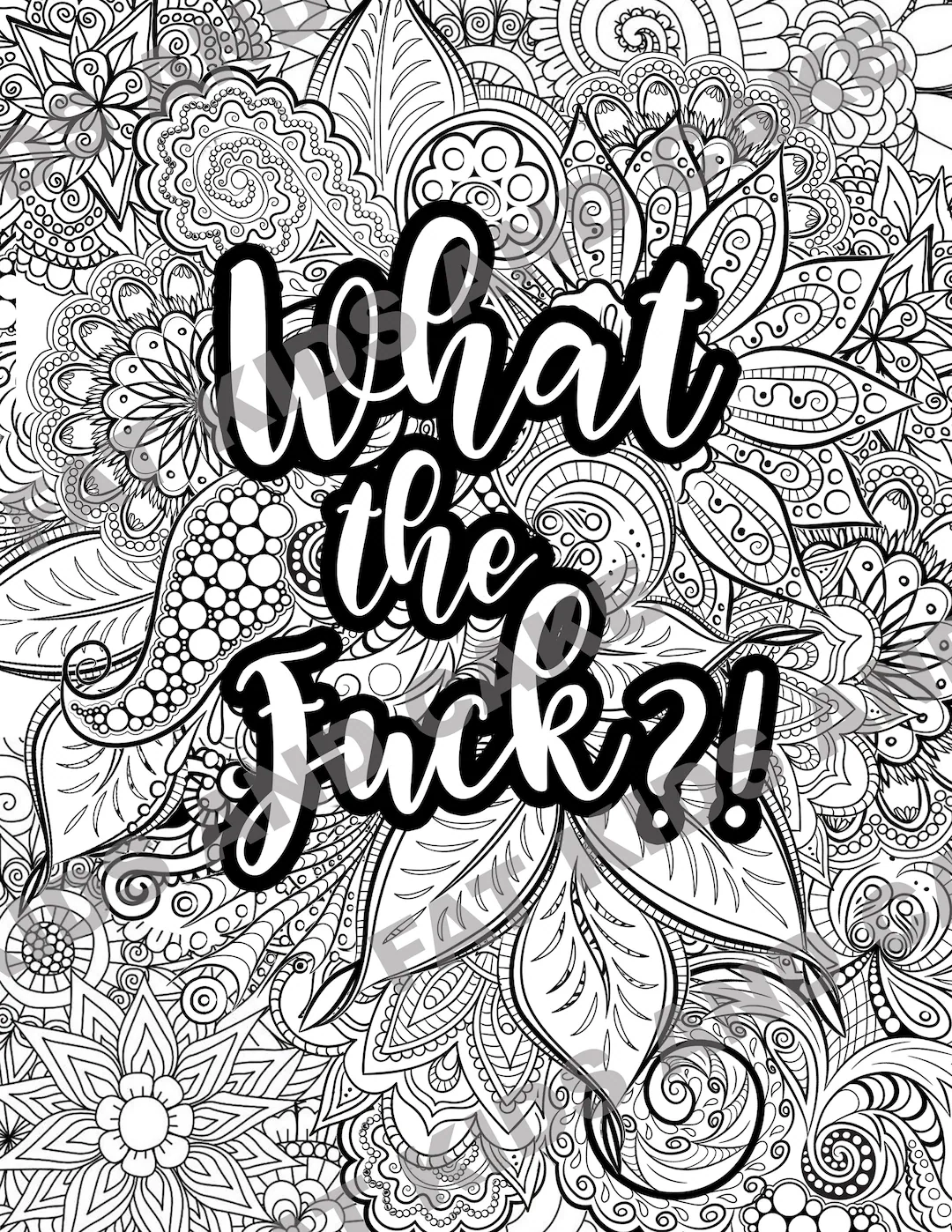 What The Fuck Coloring Page Adult Coloring Page Cuss Word Coloring Page Etsy