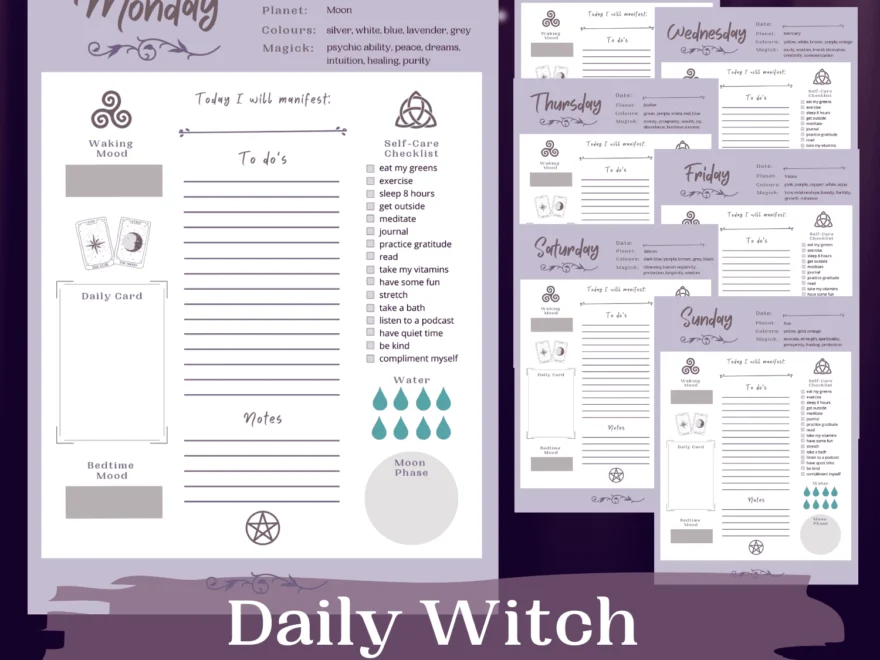 Witch Daily Planner Pages The Wholesome Witch