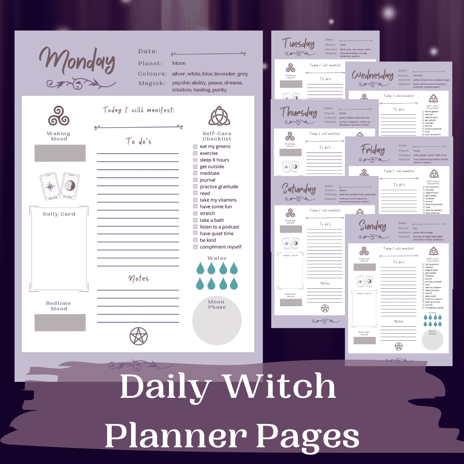 Witch Daily Planner Pages The Wholesome Witch