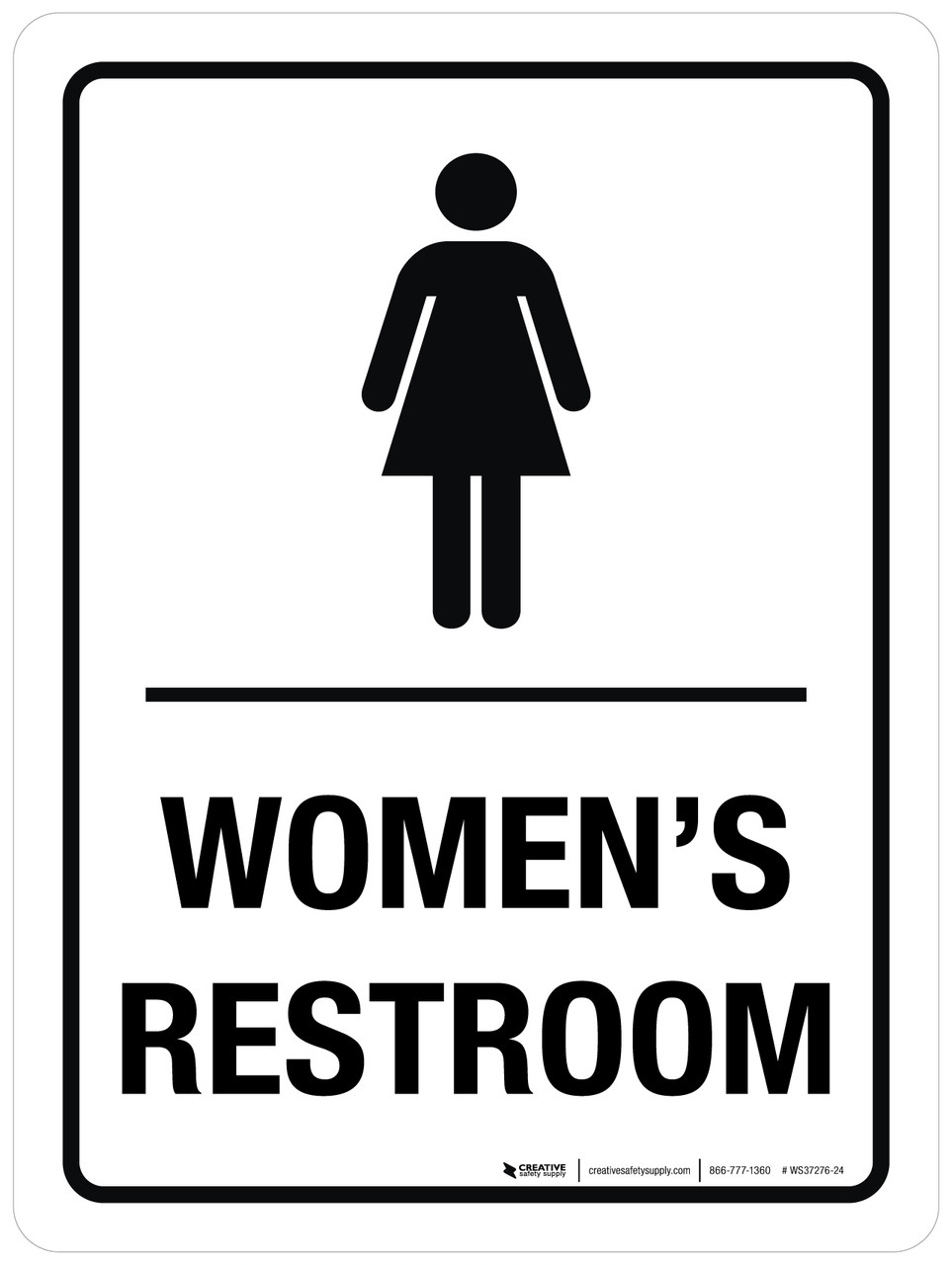 Women s With Icon Restroom Portrait Wall Sign