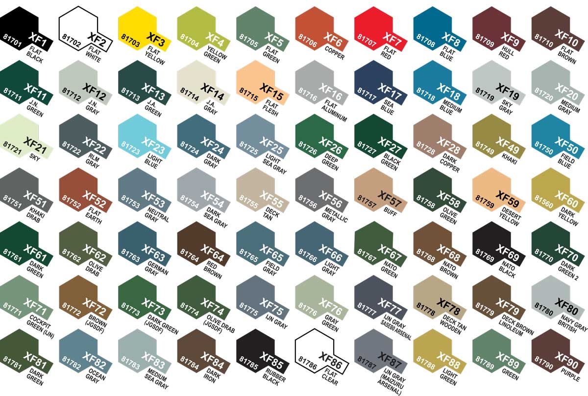 XF Paint Chips Tamiya Acrylic Paint XF Tamiya USA