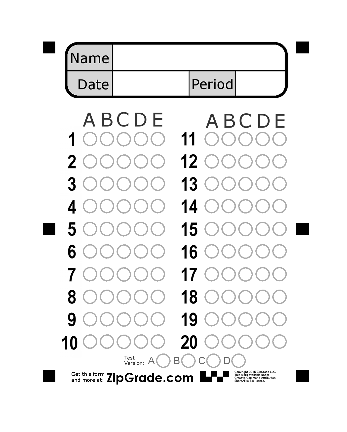 Free Printable Bubble Sheets