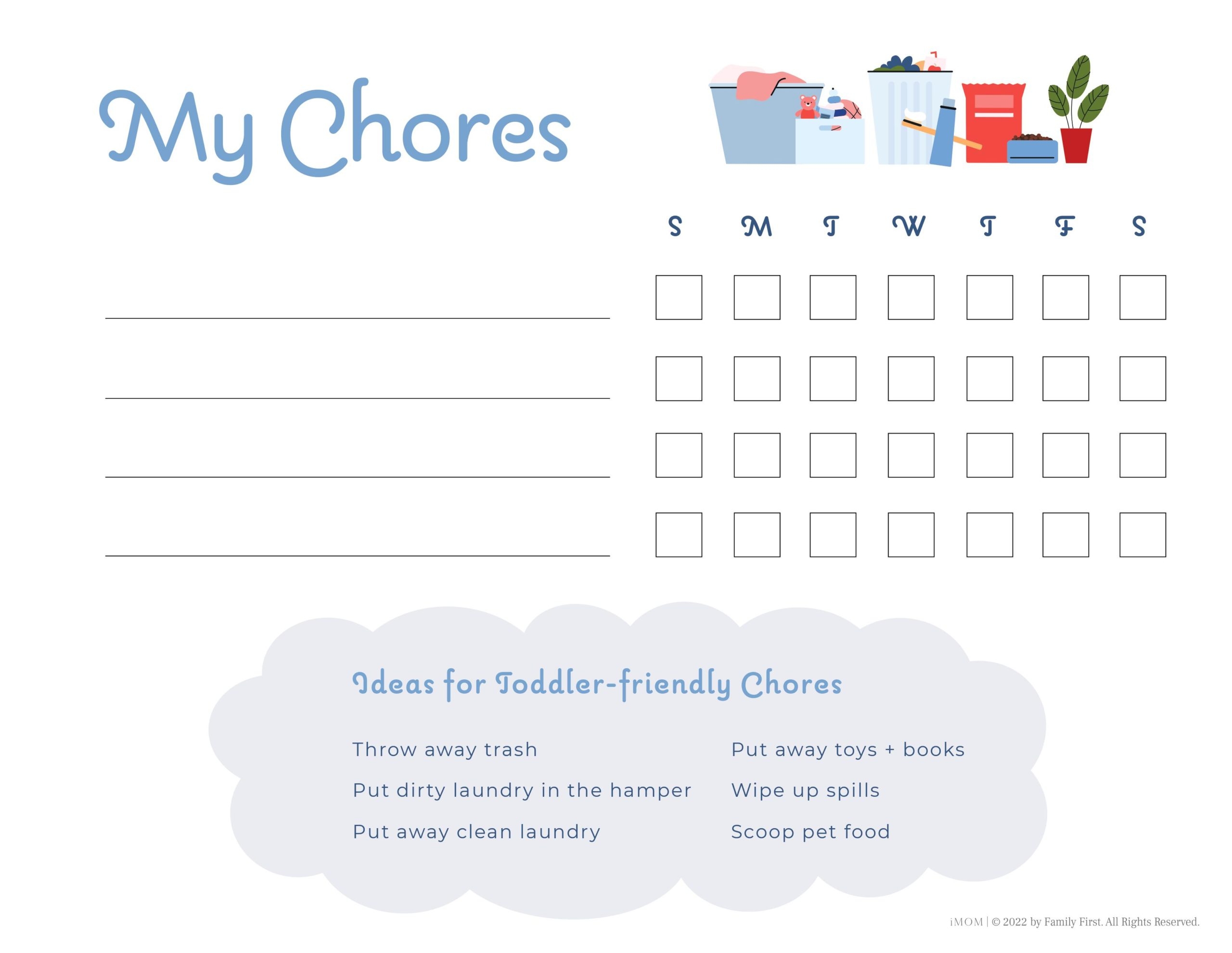 Free Printable Preschool Chore Chart Free Printable Preschool Chore Chart