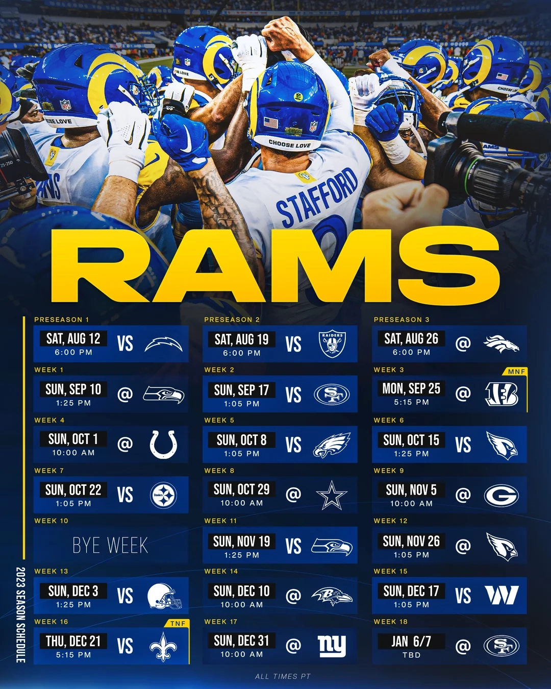 Printable Schedule For The Rams Printable Schedule For The Rams