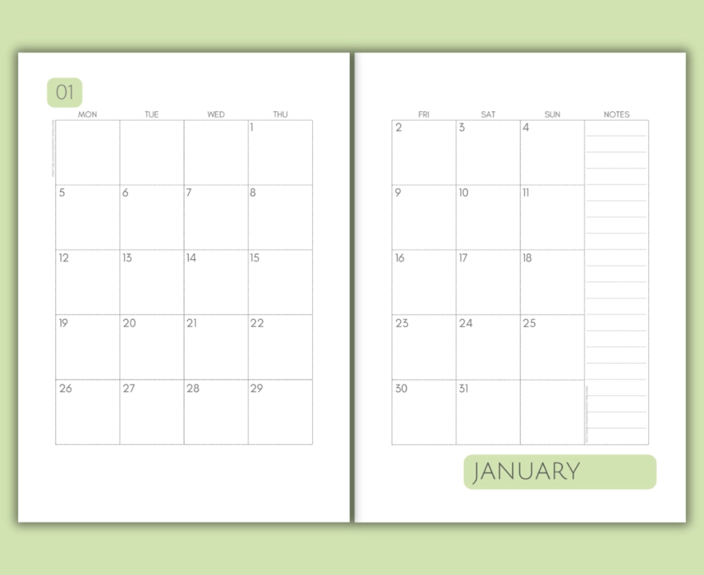 2025 2026 Two Page Calendar Monthly Spread Free Printable Printables And Inspirations