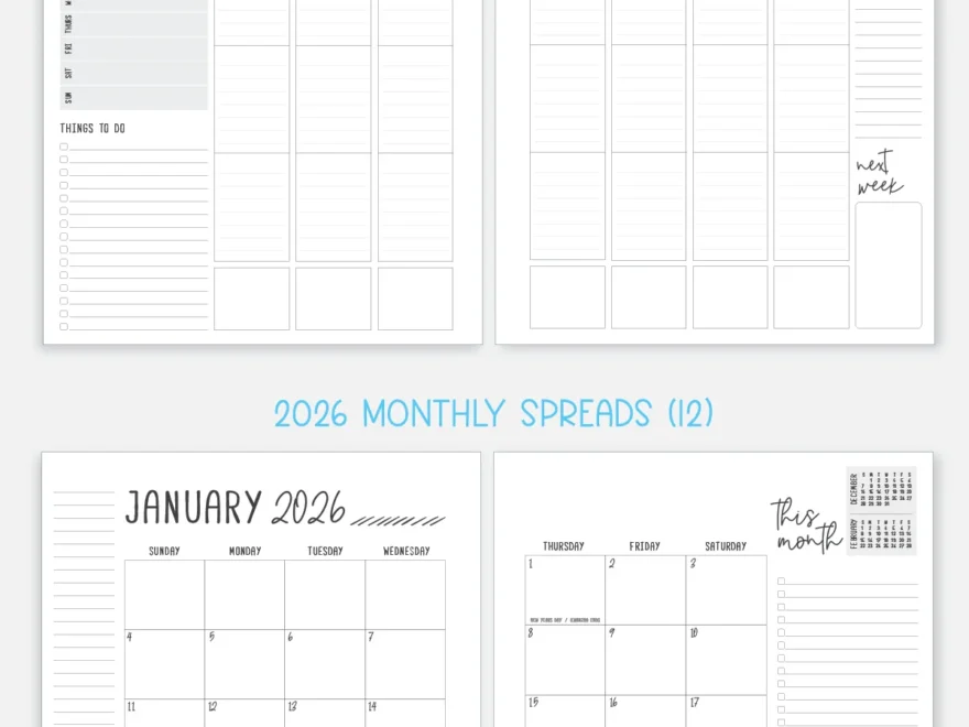 2026 Planner Vertical Style Perfect For Planner Stickers Weekly Kits Planner Envy