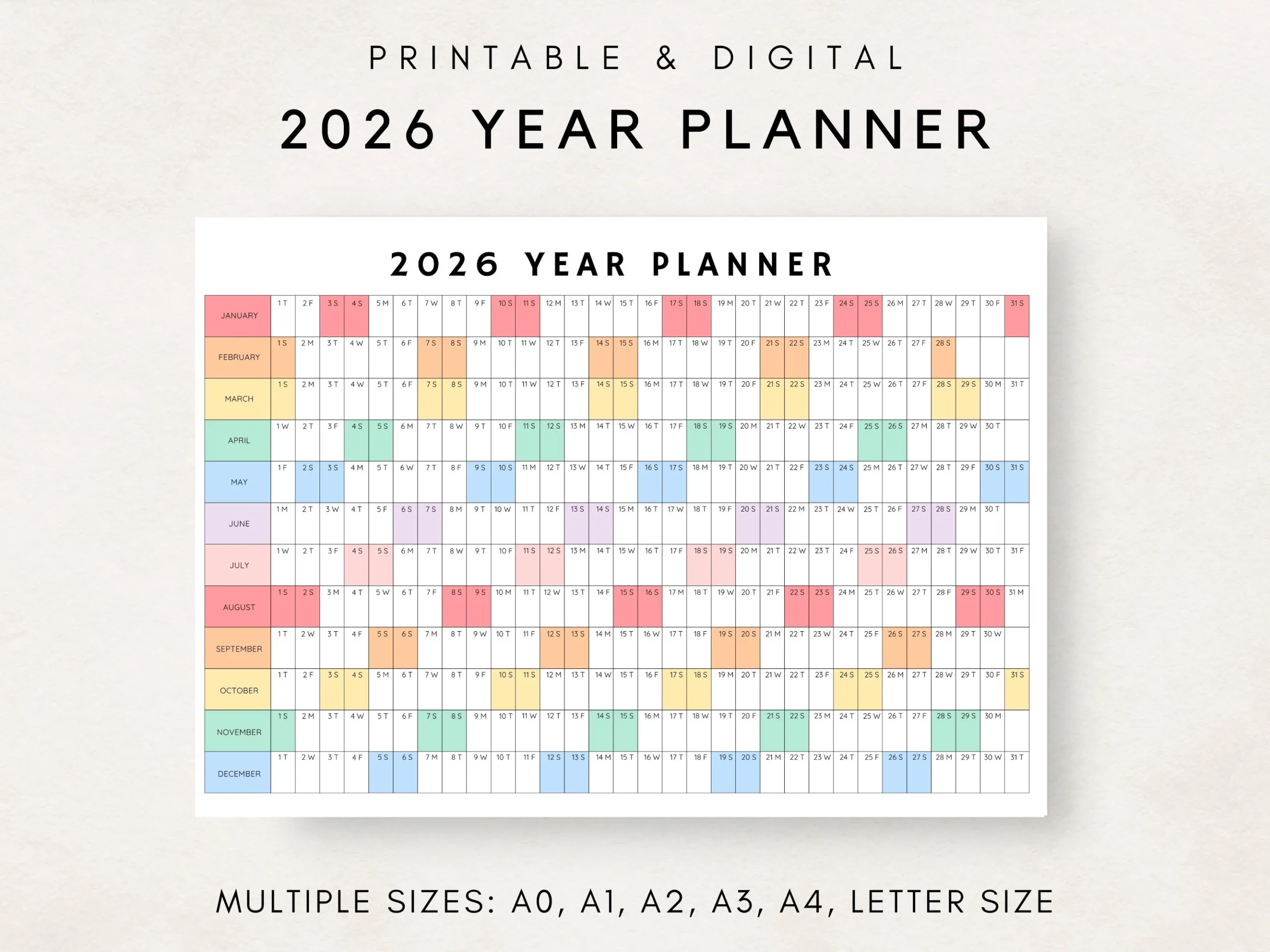 Calender 2026 Planner Printable