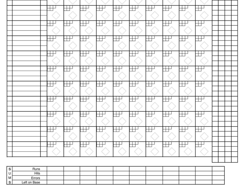 30 Printable Baseball Scoresheet Scorecard Templates TemplateLab