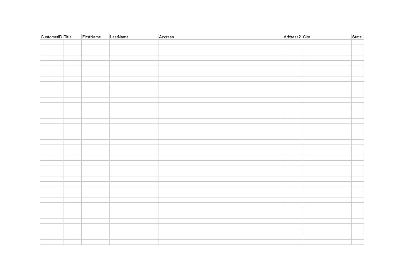 Client Base List To Printable