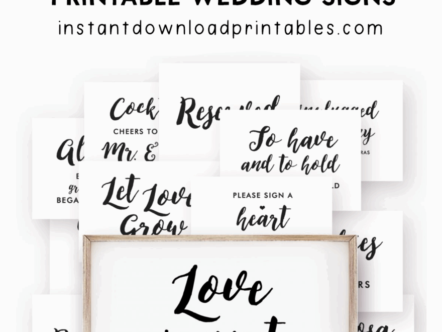 53 Free Wedding Signs Package Reception Decor Black And White Instant Download Printables Instant Download Printables