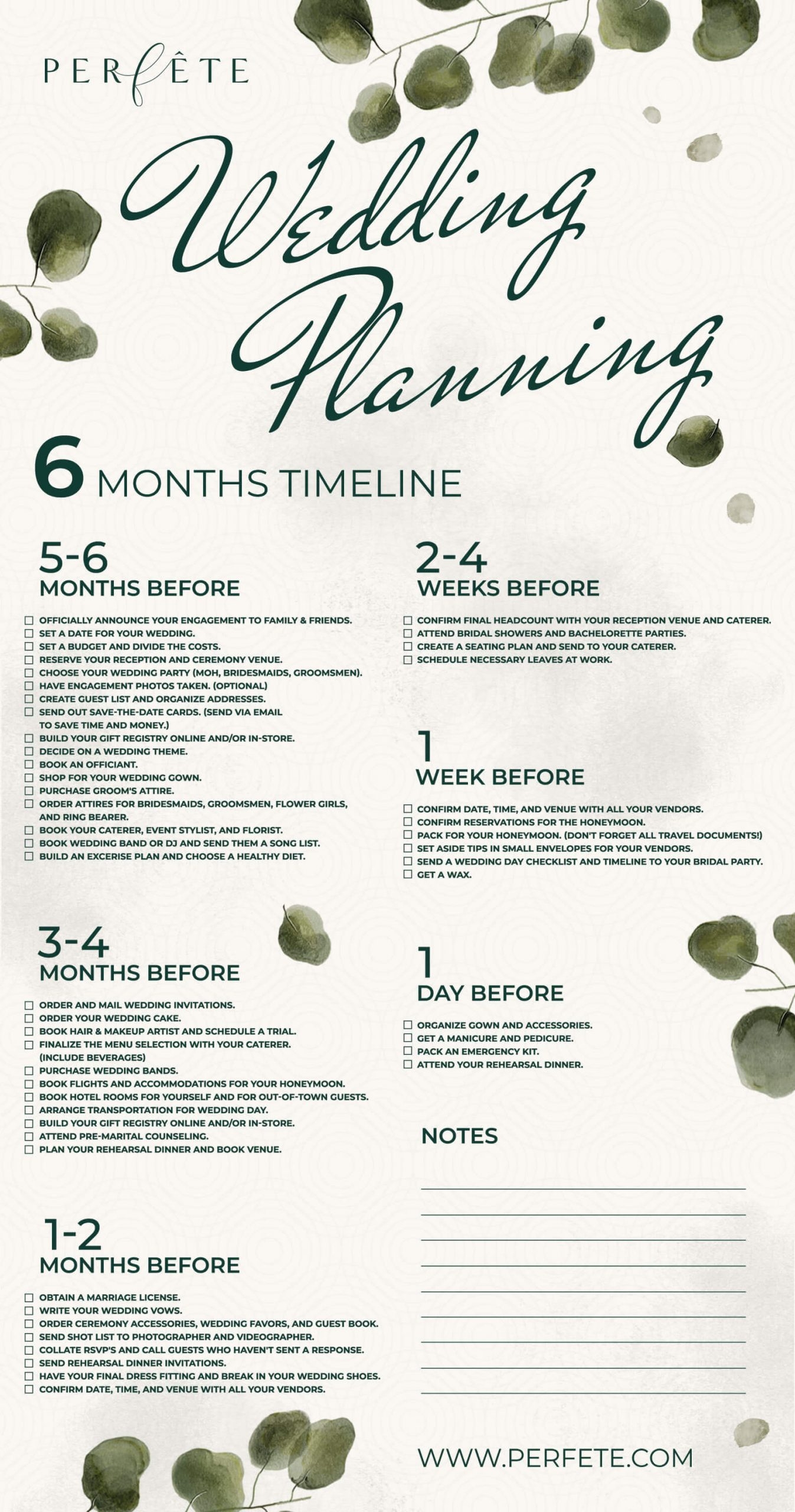 6 Month Wedding Planning Timeline Perfete Worksheets Library