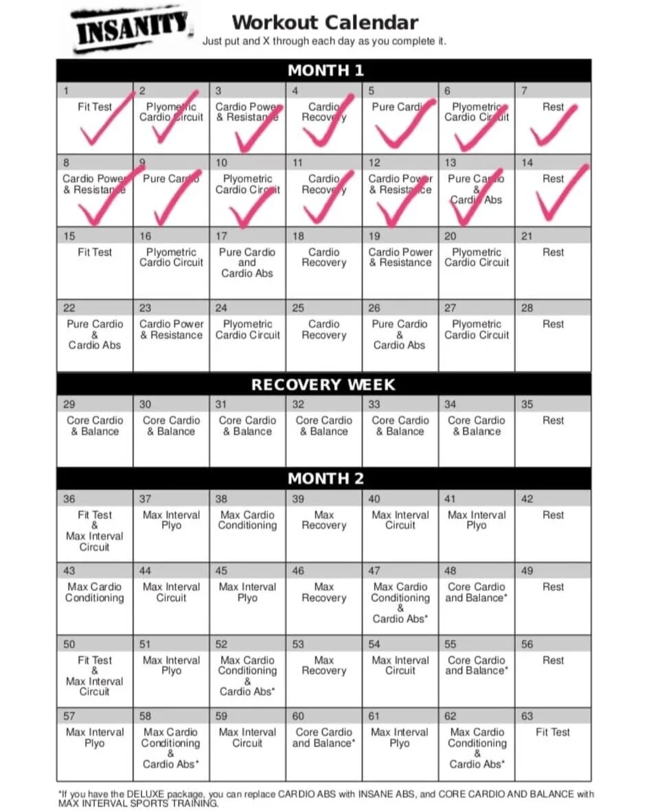 60 Day Month Insanity Exercise Program Insanity Calendar Printable 60 Day Workout Schedule 60 Day Month Insanity Exercise Program Insanity Calendar Printable 60 Day Workout Schedule
