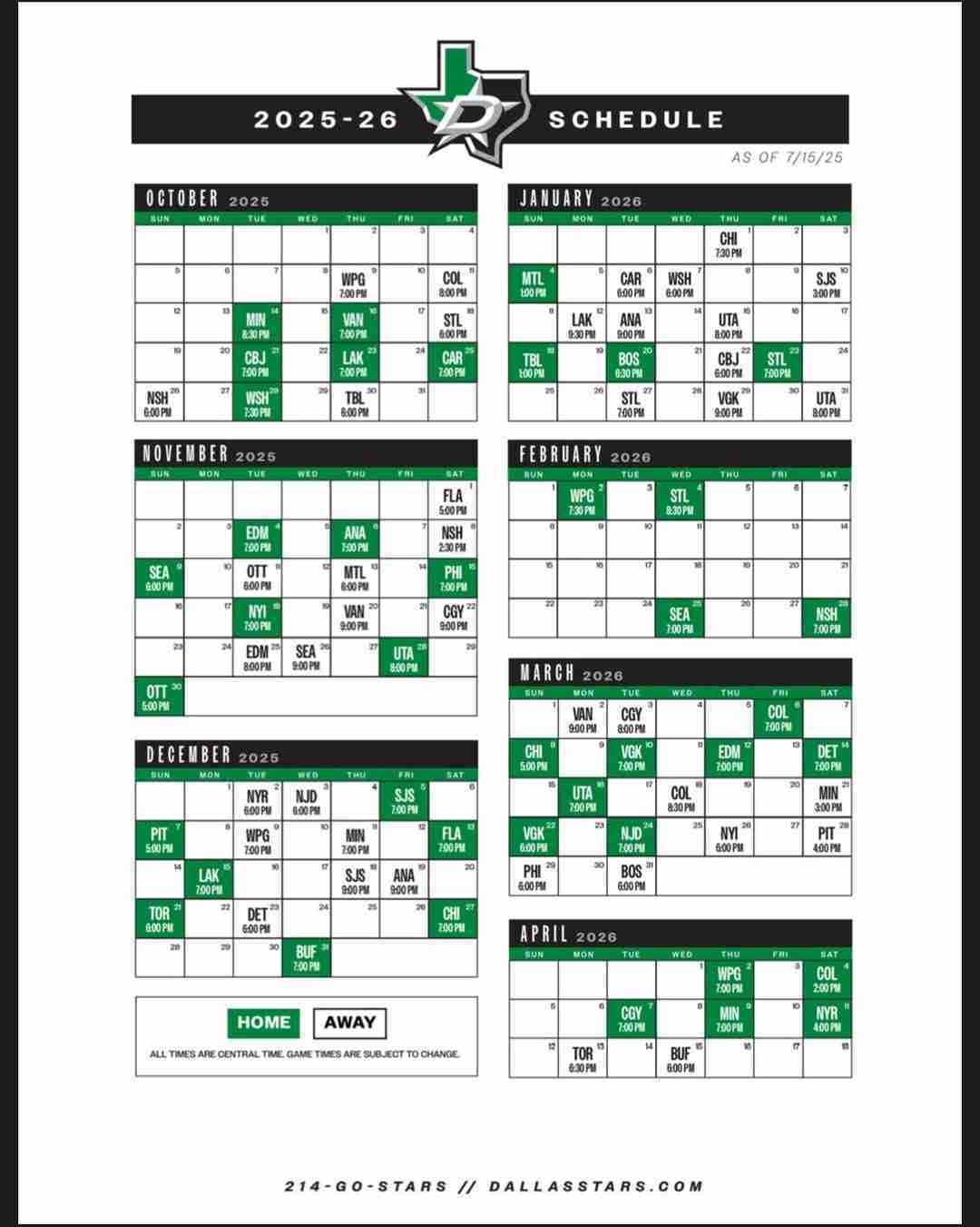 7 Games For Stars Fans To Mark On Their Calendars Dallas Sports Nation